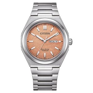 Citizen Herren-Uhren Analog Quarz 32028114 Orange 39.5