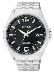 Citizen Herren Analog Eco-Drive Uhr mit Edelstahl Armband Schwarz