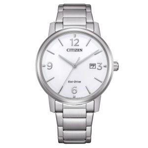 Citizen Eco-Drive Solar Armbanduhr mit Datum und arabischen Zahlen in verschiedenen Varianten Silber 40 MM
