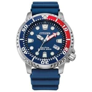 Citizen Herren Eco-Drive Taucher Armbanduhr aus Edelstahl mit Kautschuk Band - Promaster Marine - BN0168-06L