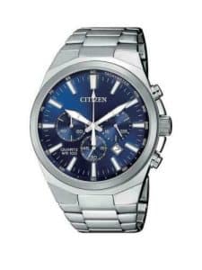 Citizen Blau Chronograph Zifferblatt Edelstahl Armband Herrenuhr AN8170-59L