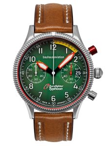 Bauhaus 2576-4 Herrenuhr Aviation Eurofighter Chronograph Braun/Gr&uuml;n