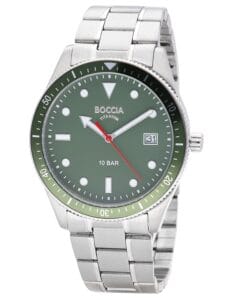 Boccia 3664-05 Herrenuhr Titan 10 bar Gr&uuml;n