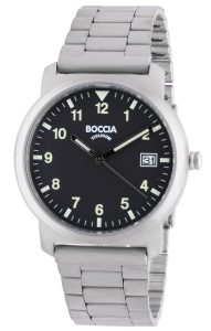 Boccia 3630-03 Herrenuhr Titan 5 bar Schwarz