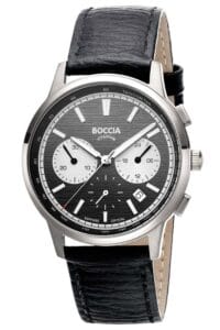 Boccia 3734-01 Herrenuhr Chronograph Titan Schwarz