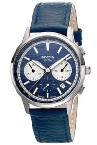Boccia 3734-02 Herren-Uhr Chronograph Titan Dunkelblau