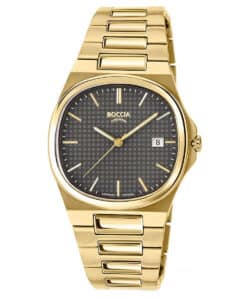 Boccia 3657-06 Herren-Titanuhr mit Saphirglas Goldfarben/Braun