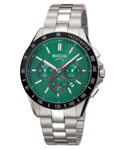 Boccia 3733-02 Herrenuhr Chronograph Titan/Gr&uuml;n
