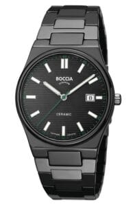 Boccia 3675-01 Herrenuhr Keramik/Titan mit Saphirglas Schwarz