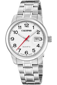 Calypso K5872/1 Herrenuhr Stahl/Wei&szlig;