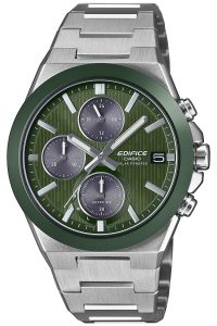 Casio EFS-S650D-3AEF Edifice Herrenuhr Solar Chrono Stahl/Gr&uuml;n