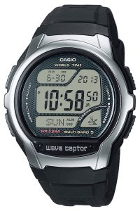 Casio WV-58R-1AEF Collection Digital Funkuhr f&uuml;r Herren Schwarz/Stahlfarben