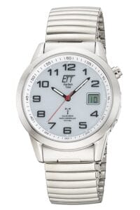 ETT Eco Tech Time EGS-11711-12Z Funk-Solar Herren-Armbanduhr Gobi mit Zugband Wei&szlig;
