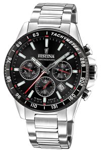 Festina F20560/6 Herrenuhr Chronograph Stahl/Schwarz