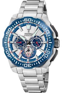 Festina F20724/1 Herrenuhr Chronograph Stahl/Blau