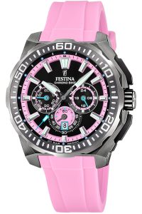 Festina F20725/2 Herren-Chronograph Schwarz/Rosafarben
