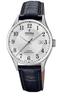 Festina F20007/1 Herrenuhr Schwarz/Silberfarben mit Saphirglas