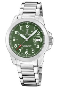 Festina F20081/3 Herrenuhr Quarz Stahl/Gr&uuml;n mit 3 B&auml;ndern