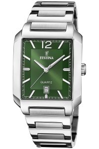 Festina F20677/5 Herren-Armbanduhr Rechteckig Stahl/Gr&uuml;n
