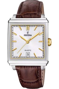 Festina F20681/4 Herrenuhr Rechteckig Zweifarbig mit Lederband