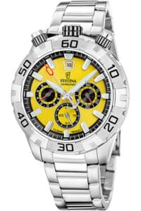 Festina F20743/4 Herrenuhr Bullhead Gelb mit Stahlband