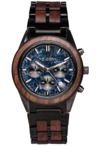 Holzkern Herren-Chronograph Quarz Space Dust Walnuss/Marmor