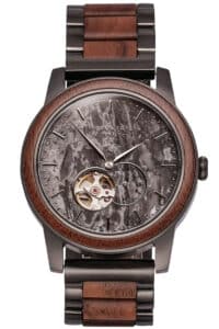 Holzkern Herrenarmbanduhr Automatik Chicago Walnuss/Marmor