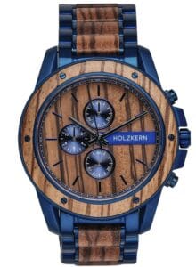 Holzkern Herren-Chronograph Quarz Gareth Zebrano