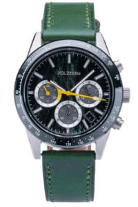 Holzkern Herrenarmbanduhr Titan Neverrest Katzenauge/Gr&uuml;n