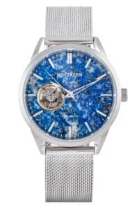 Holzkern Armbanduhr Automatik Inverno Lapislazuli/Silberfarben