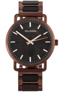 Holzkern Armbanduhr Quarz Espressino Kaffee/Ahorn
