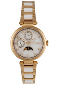 Holzkern Damenuhr Moonbow Marmor/Keramik