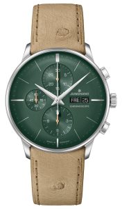 Junghans 27/4222.02 Meister Chronoscope Herrenuhr Automatik Beige/Gr&uuml;n
