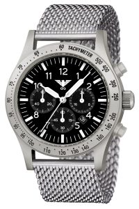 KHS PLASSC.MS Herren-Armbanduhr Platoon Solar Chronograph Stahl Meshband