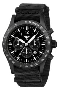 KHS PLABSSC.NB Herrenuhr Platoon Solar Chronograph Natoband Schwarz
