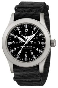 KHS PLASSF.NB Herrenuhr Platoon Solar Stahl Natoband Schwarz