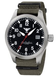 KHS AIRS.NSGO Herren-Armbanduhr Airleader Olivgr&uuml;n/Stahl