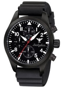 KHS AIRBSC.DB Herrenuhr Airleader Chronograph Schwarz mit Taucherband