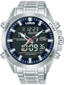 Lorus RW665AX9 Herrenuhr Analog-Digital Alarm Chronograph 45mm 10ATM