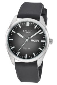 Regent F-1590 Herren-Armbanduhr Gut Ablesbar Edelstahl/Schwarz