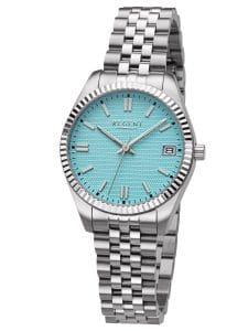Regent BA-879 Damen-Armbanduhr Stahl/Hellblau
