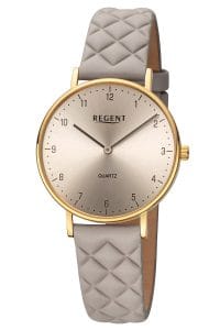 Regent BA-855 Damenuhr Quarz Grau/Goldfarben