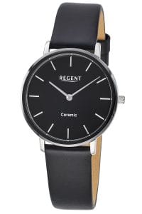 Regent F1585 Damenuhr Edelstahl Keramik Schwarz &Oslash; 34 mm