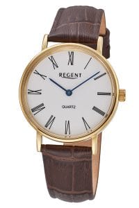 Regent F-1577 Quarzuhr f&uuml;r Damen Braun/Goldfarben