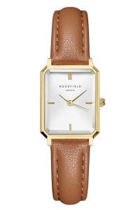 Rosefield OWBLG-O85 Damenuhr Quarz Octagon XS Braun/Goldfarben