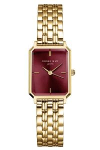 Rosefield OBGSG-O83 Damenuhr Octagon XS Goldfarben/Burgunderrot