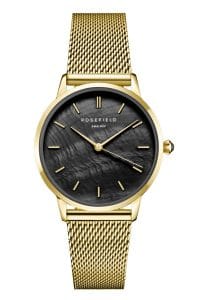 Rosefield RBGMG-R07 Damenuhr Pearl Edit Mesh Goldfarben/Schwarz