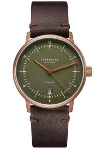 Sternglas S02-NA35-VI17 Herrenuhr Naos Automatik Dunkelgr&uuml;n/Mokka