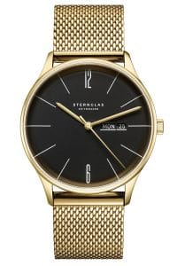 Sternglas S01-BE04-MI05 Herrenuhr Berlin Quarz Milanaise Goldfarben